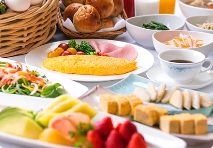 写真：朝食一例